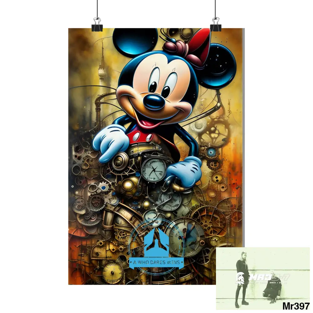 A Who Dares Wins SuperResolution Micky Mouse Steampunk Graphic Matte Vertical Posters Poster