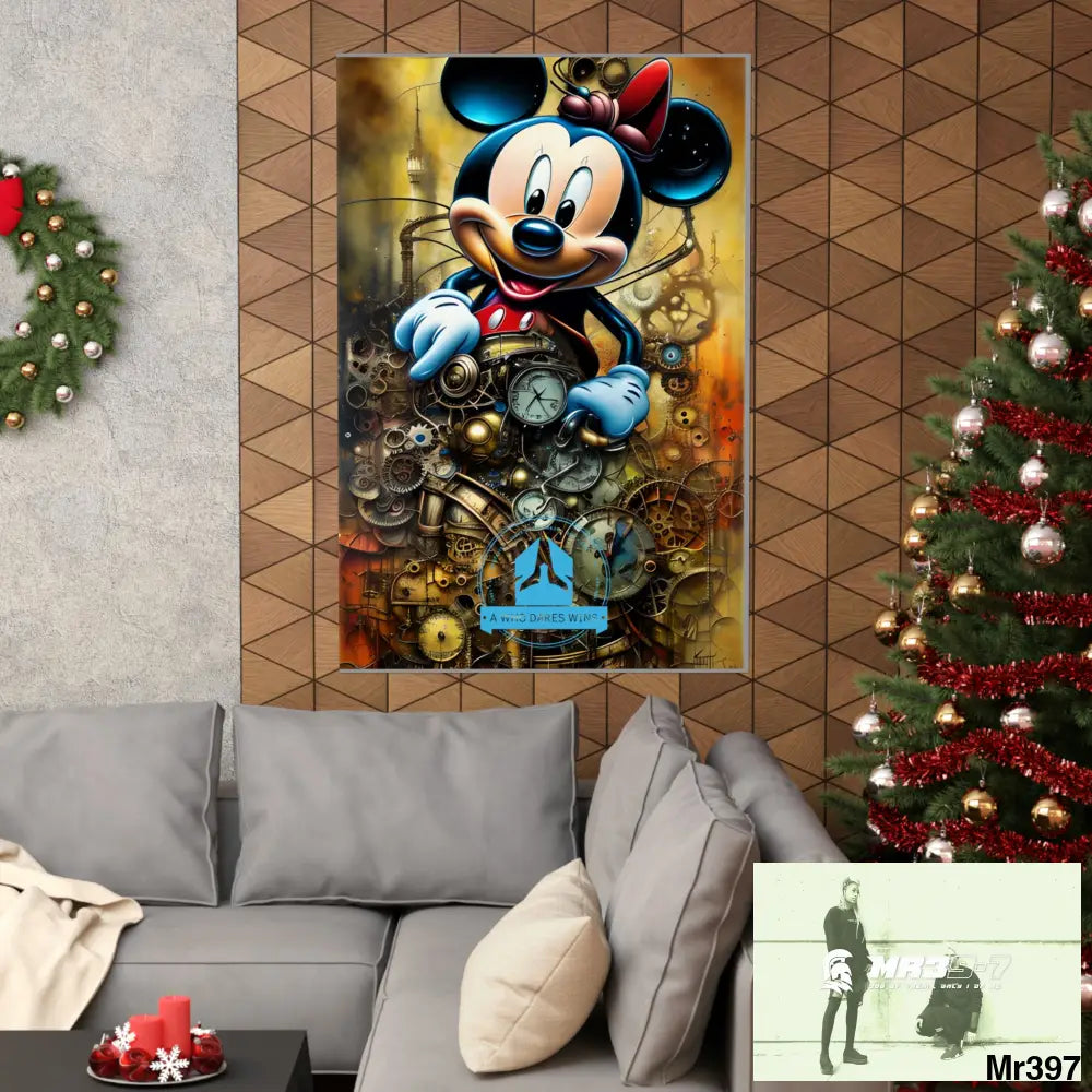A Who Dares Wins SuperResolution Micky Mouse Steampunk Graphic Matte Vertical Posters Poster