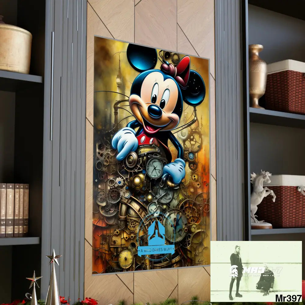 A Who Dares Wins SuperResolution Micky Mouse Steampunk Graphic Matte Vertical Posters Poster