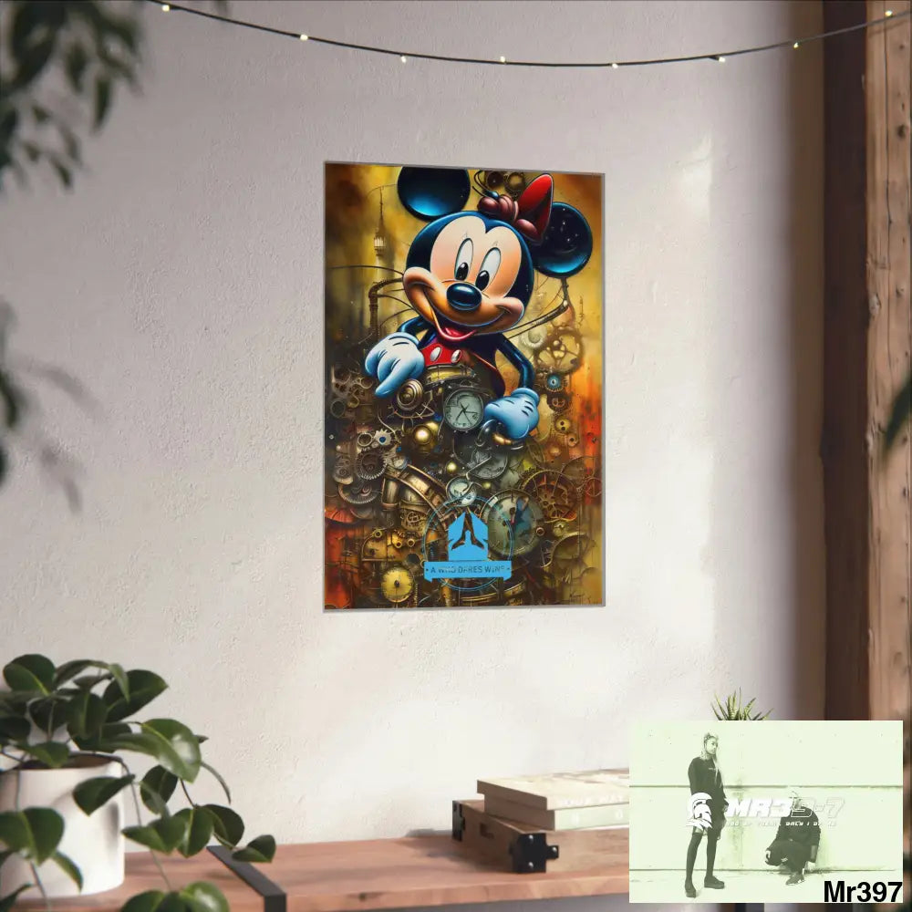 A Who Dares Wins SuperResolution Micky Mouse Steampunk Graphic Matte Vertical Posters Poster