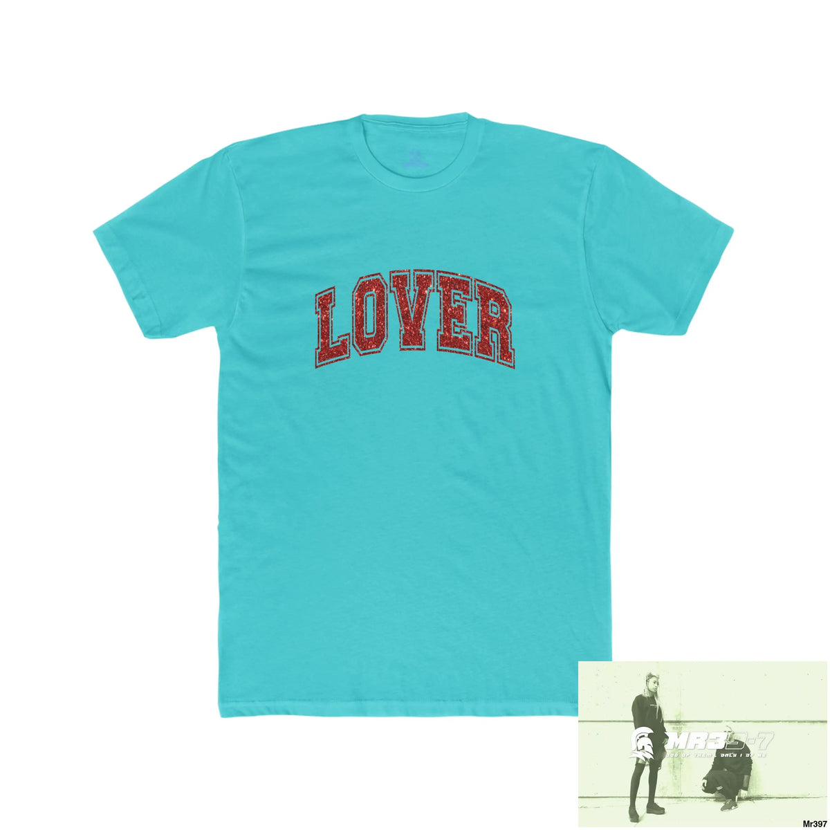 A Who Dares Wins Tactical Lover Glitter Men’s Cotton Crew Tee Solid Tahiti Blue / S T-Shirt