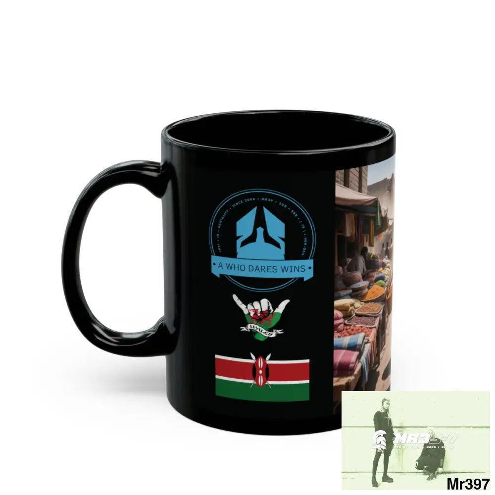 A Who Dares Wins Tactical SAS Kenya 2015 trip AI Themed 11oz Black Mug GB 11oz Mug