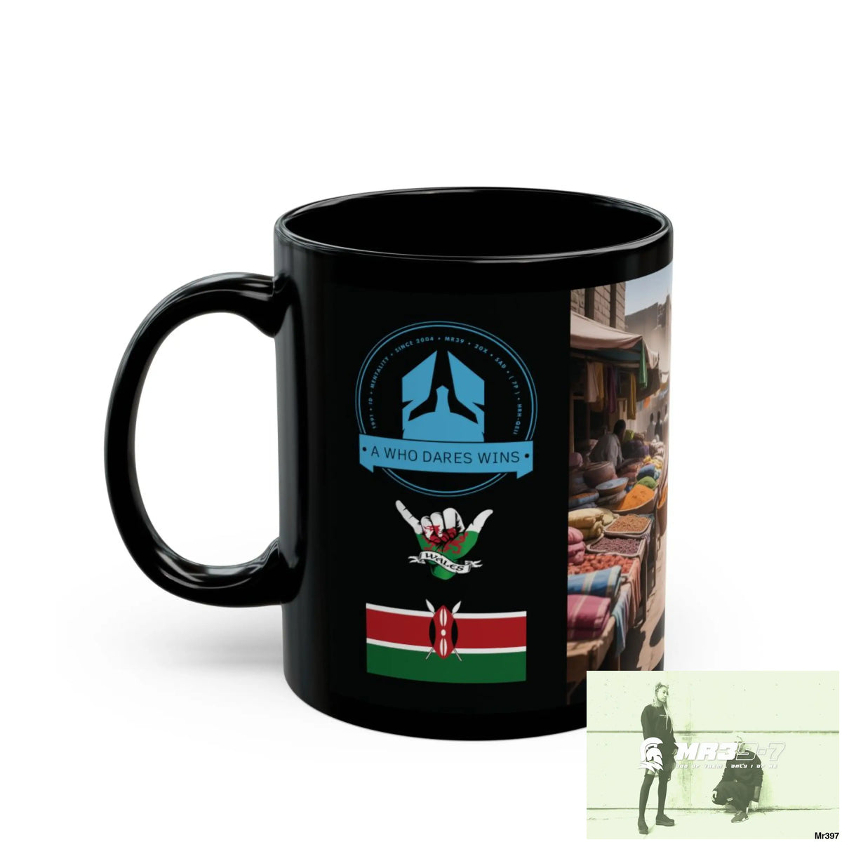 A Who Dares Wins Tactical SAS Kenya 2015 trip AI Themed 11oz Black Mug GB 11oz Mug