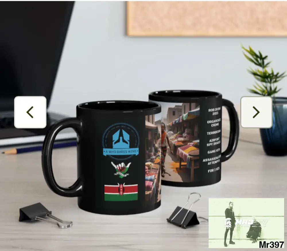 A Who Dares Wins Tactical SAS Kenya 2015 trip AI Themed 11oz Black Mug GB 11oz Mug