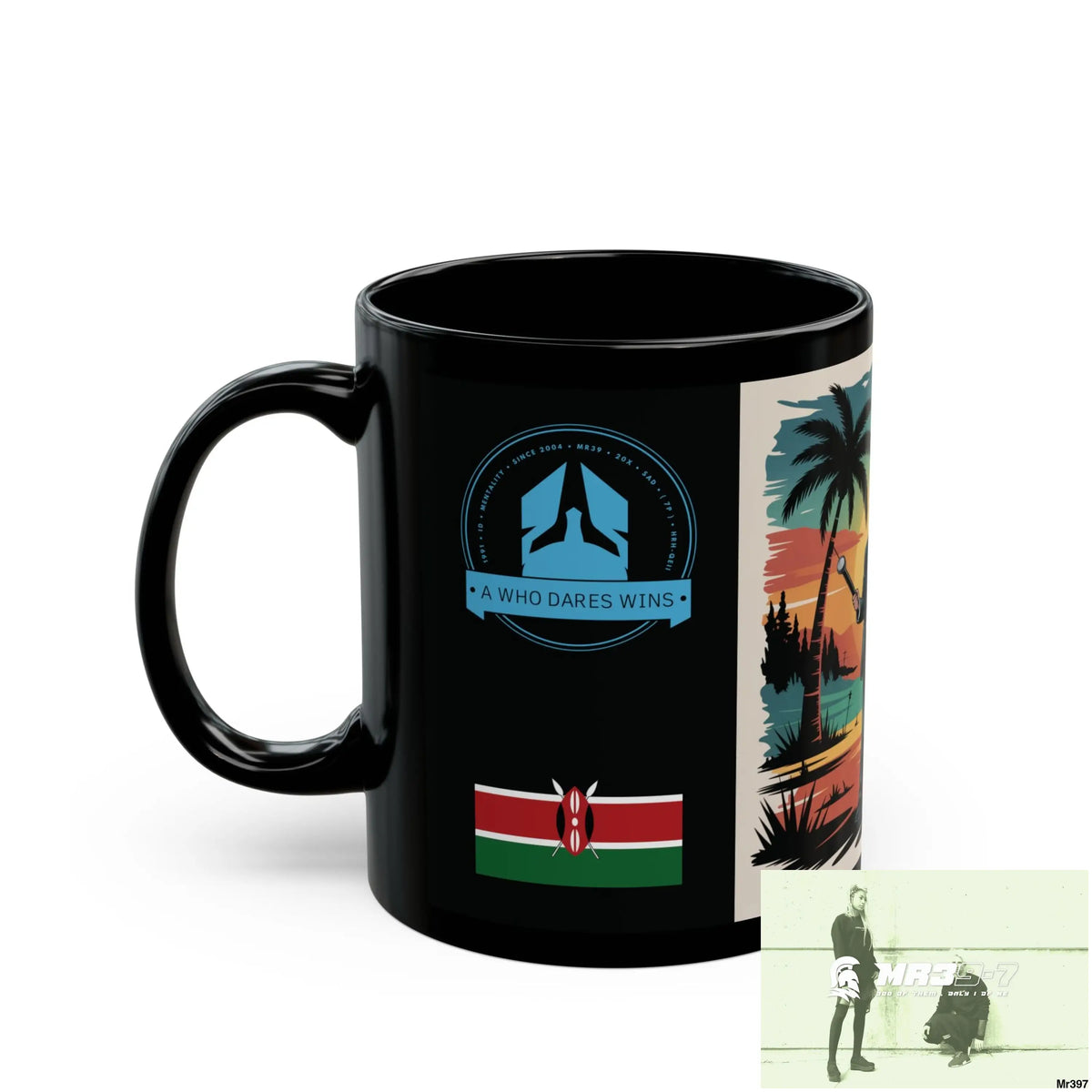 A Who Dares Wins Tactical SAS Kenya 2015 trip New AI Blog no16 Banksy inspired Themed 11oz Black Mug GB 11oz Mug