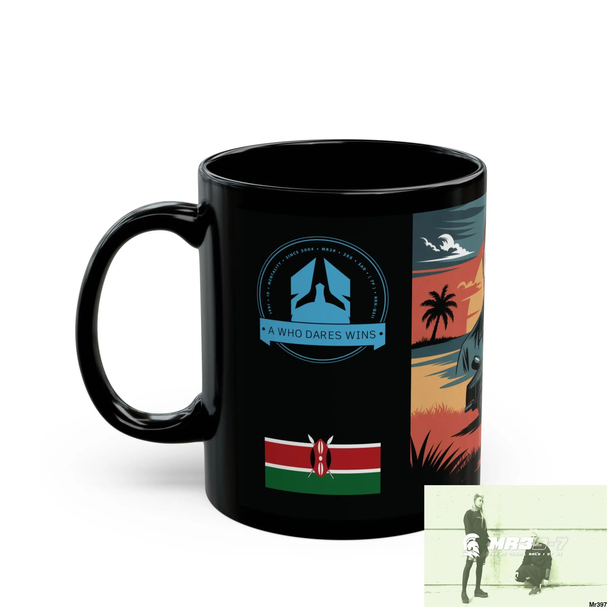A Who Dares Wins Tactical SAS Kenya 2015 trip New AI Blog no21 Banksy inspired Themed 11oz Black Mug GB 11oz Mug