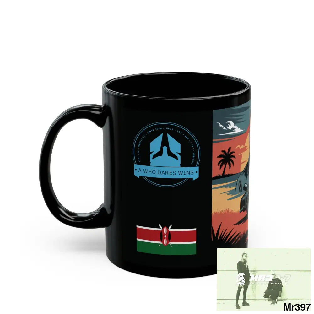 A Who Dares Wins Tactical SAS Kenya 2015 trip New AI Blog no21 Banksy inspired Themed 11oz Black Mug GB 11oz Mug