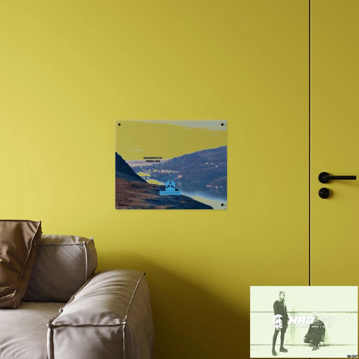 A Who Dares Wins Tactical shot of (Barmouth 2001-2024) via Cadair Idris Acrylic Wall Art Panels Home Decor