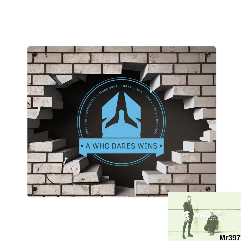 A Who Dares Wins Through the 3D Cracked Brick Wall Graphic Acrylic Wall Art Panels 20″ x 16″ (Horizontal) / 0.25’’ Home