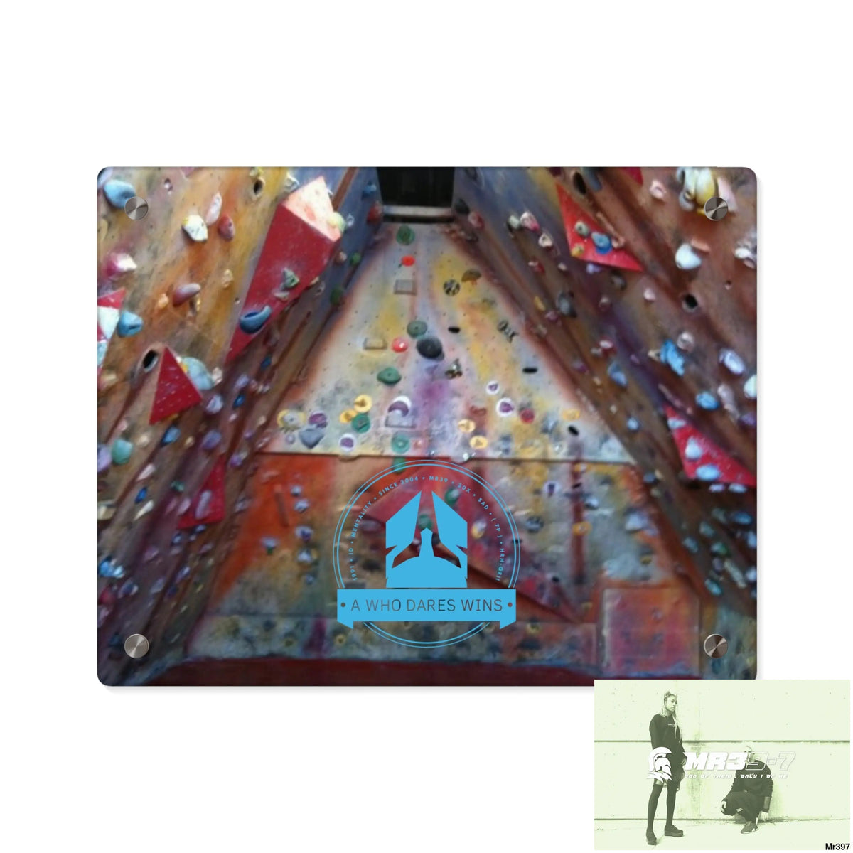 A Who Dares Wins Training Wall 20X Beacons Climbing centre Gwynedd - Acrylic Wall Art Panels 14″ x 11″ (Horizontal)