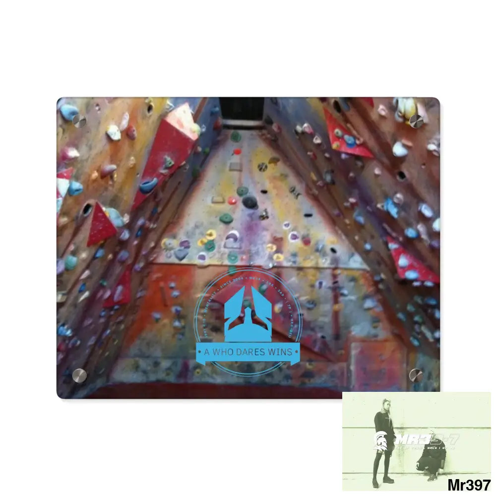 A Who Dares Wins Training Wall 20X Beacons Climbing centre Gwynedd - Acrylic Wall Art Panels 14″ x 11″ (Horizontal)