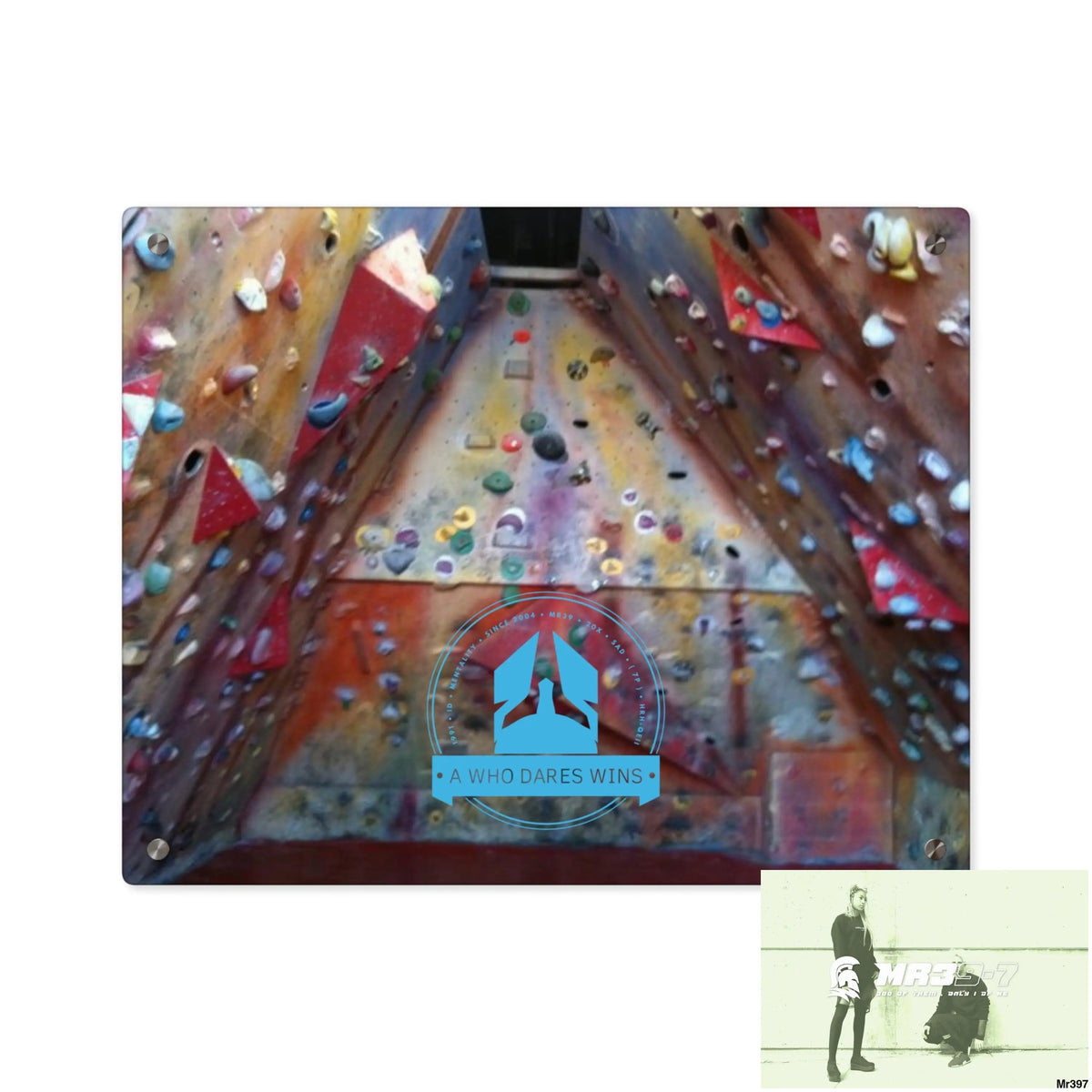 A Who Dares Wins Training Wall 20X Beacons Climbing centre Gwynedd - Acrylic Wall Art Panels 20″ x 16″ (Horizontal)