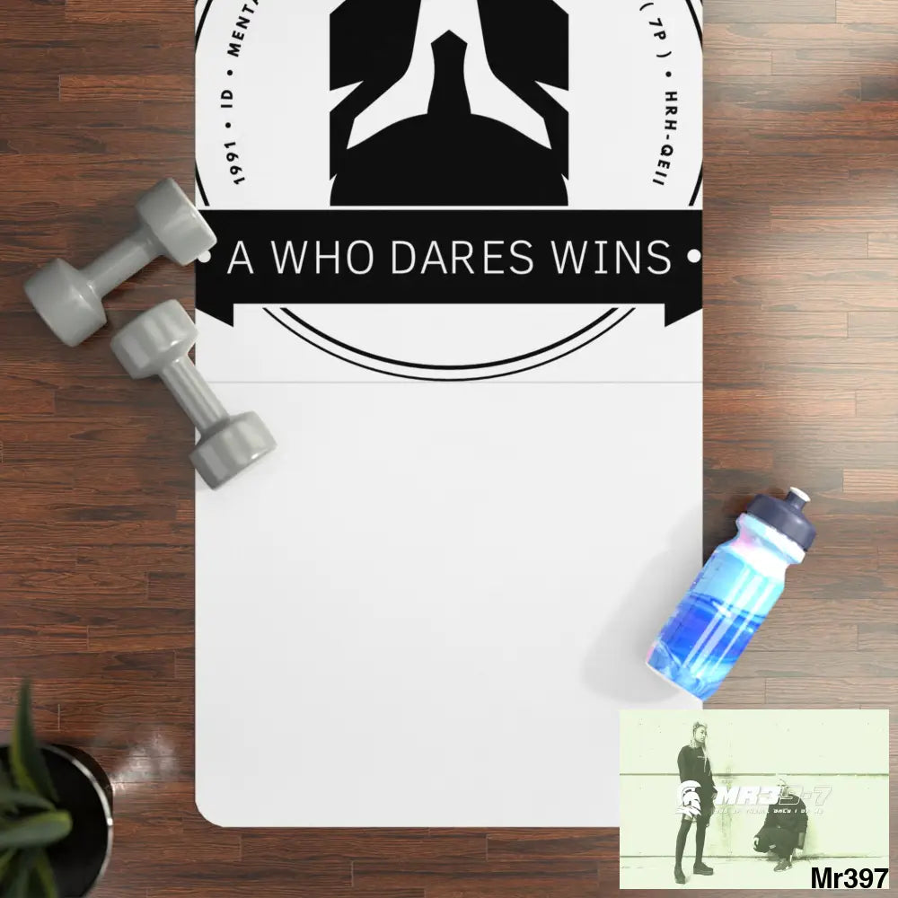 A Who nDares Wins Rubber Yoga Mat 24” x 68” Home Decor
