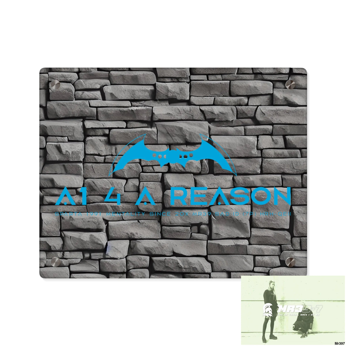 A1 4 A Reason 3D Dark Black Brick Wall 32k Ultrarealistic High quality Acrylic Wall Art Panels 14″ x 11″ (Horizontal)