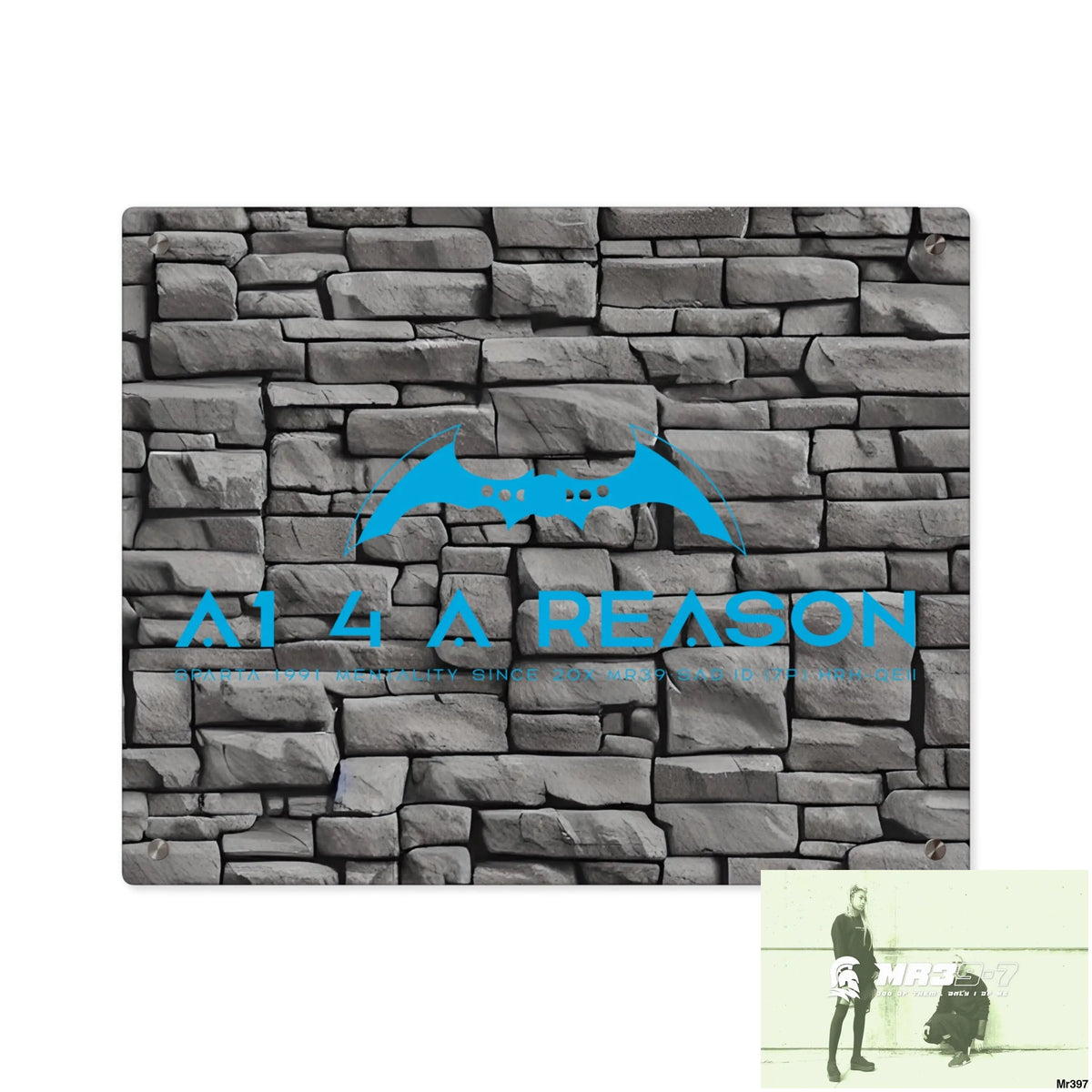 A1 4 A Reason 3D Dark Black Brick Wall 32k Ultrarealistic High quality Acrylic Wall Art Panels 20″ x 16″ (Horizontal)
