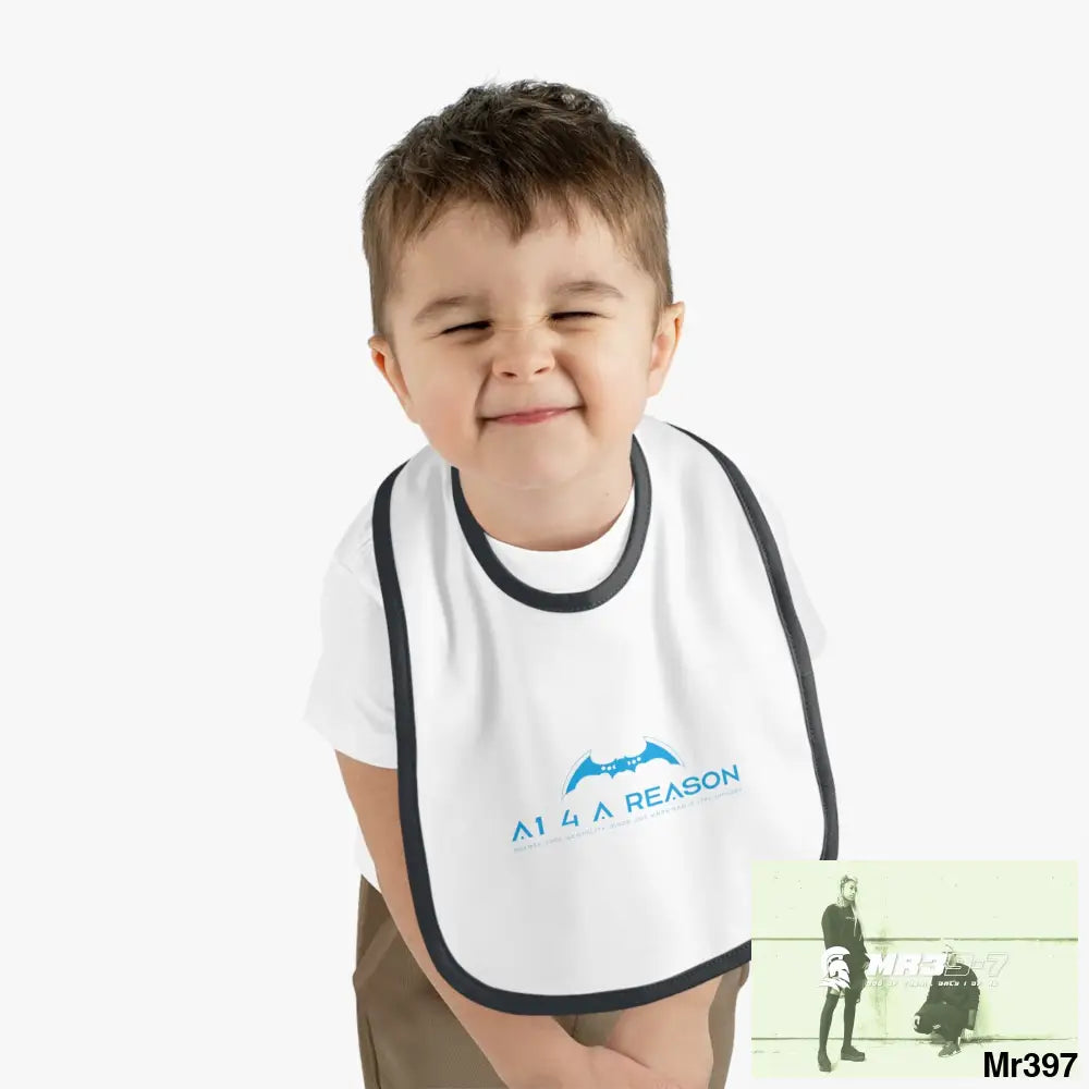 A1 4 A Reason Baby Contrast Trim Jersey Bib White/Black / One size Kids clothes