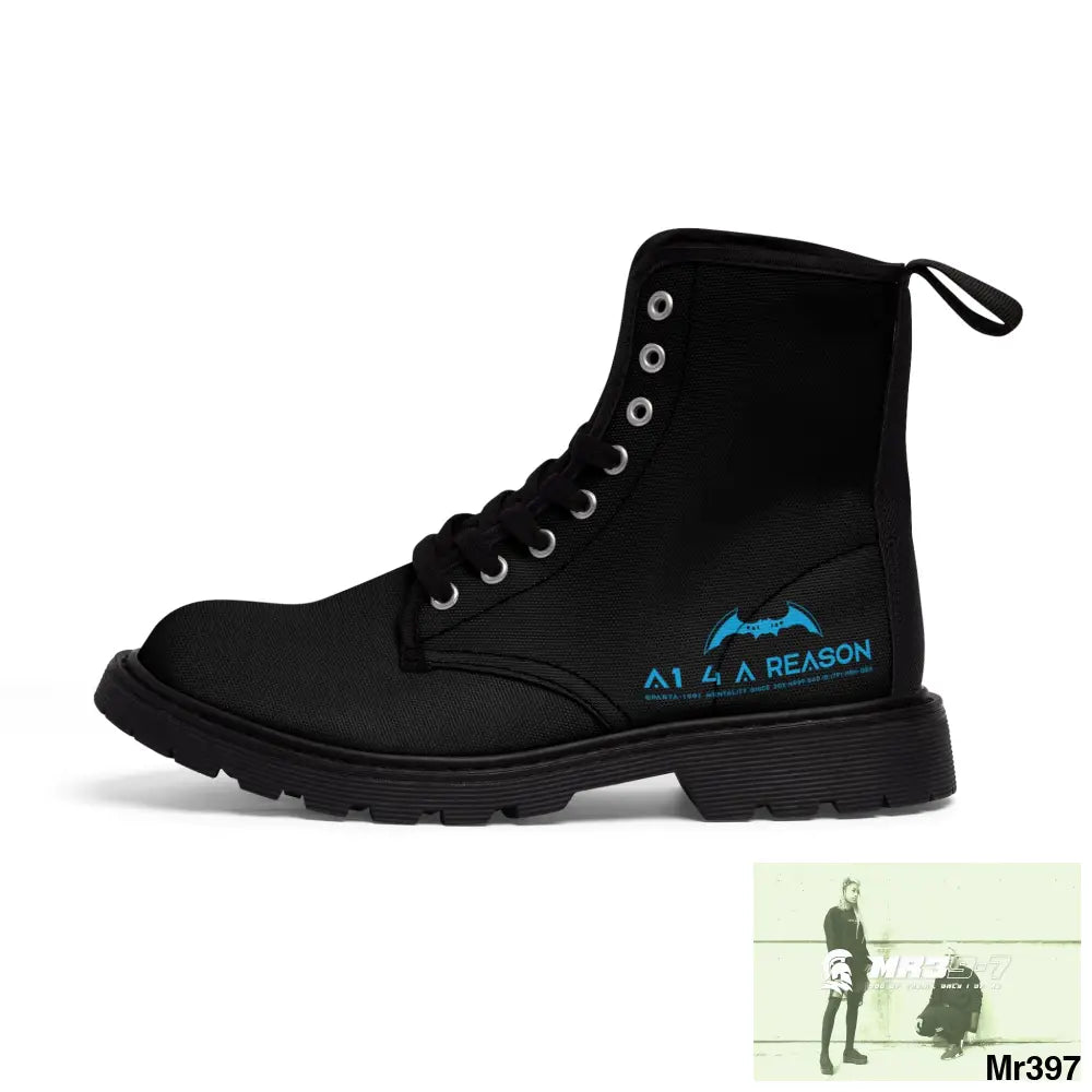 A1 4 A Reason Black Canvas Boots Shoes