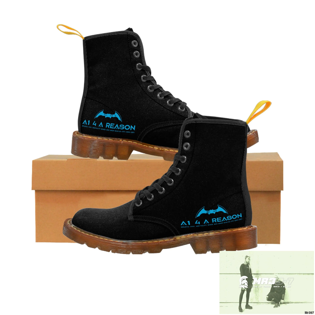 A1 4 A Reason Black Canvas Boots Shoes