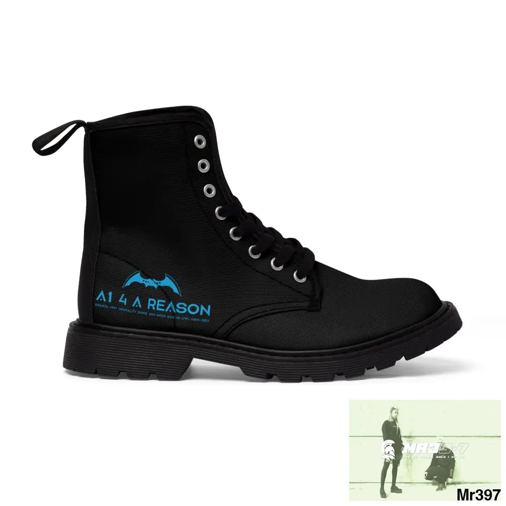 A1 4 A Reason Black Canvas Boots Shoes