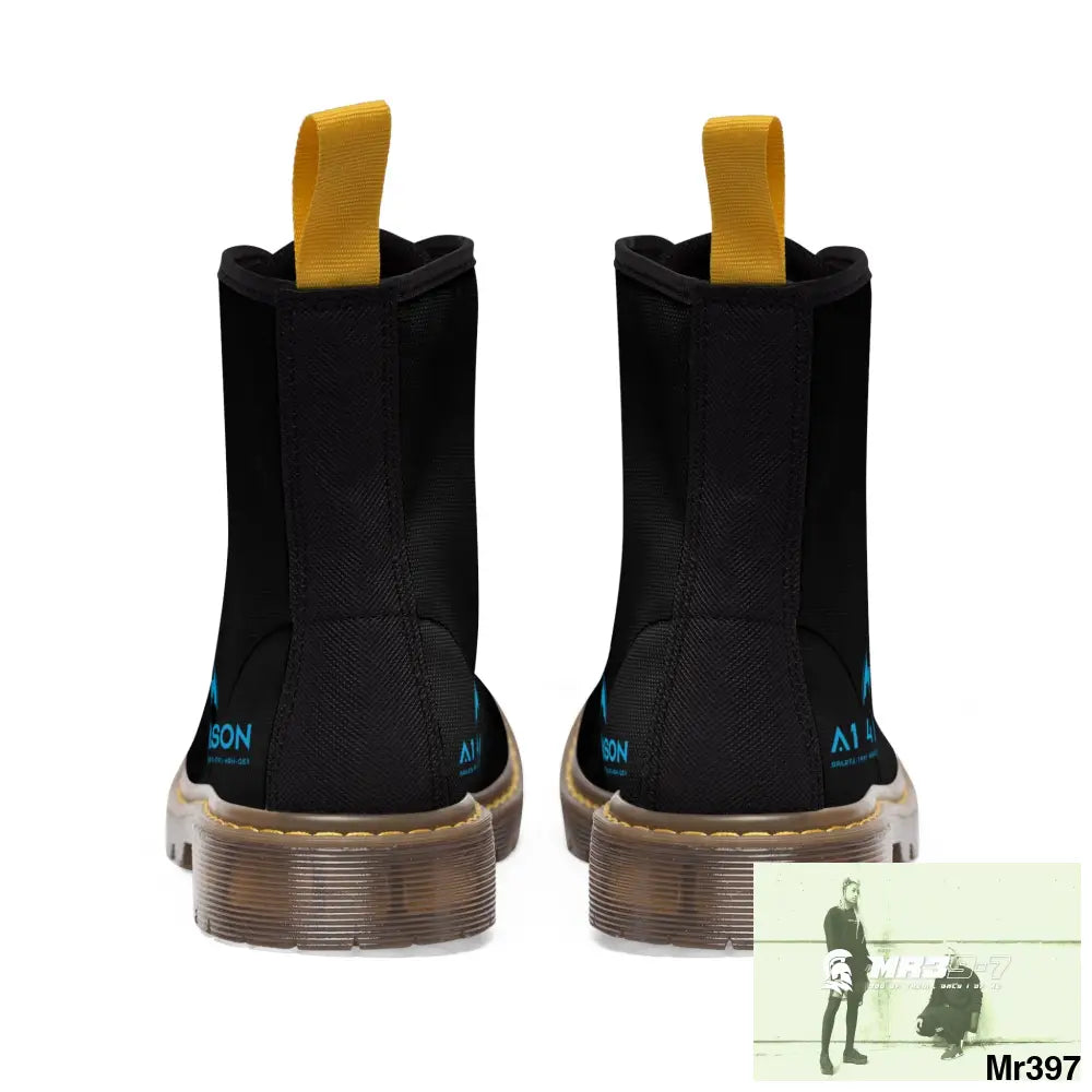 A1 4 A Reason Black Canvas Boots Shoes