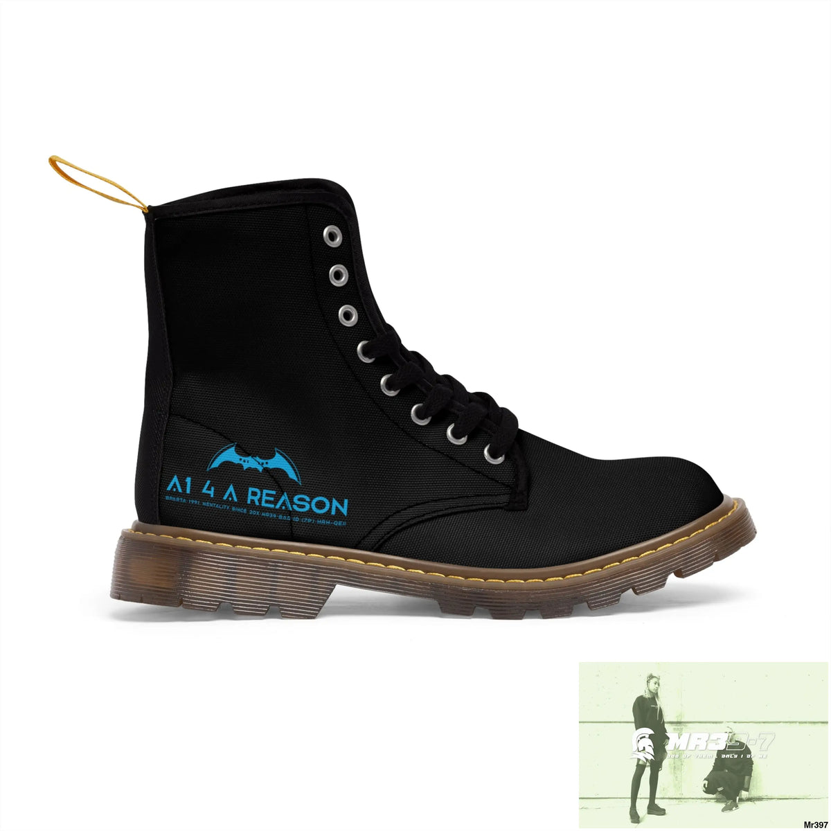 A1 4 A Reason Black Canvas Boots Shoes