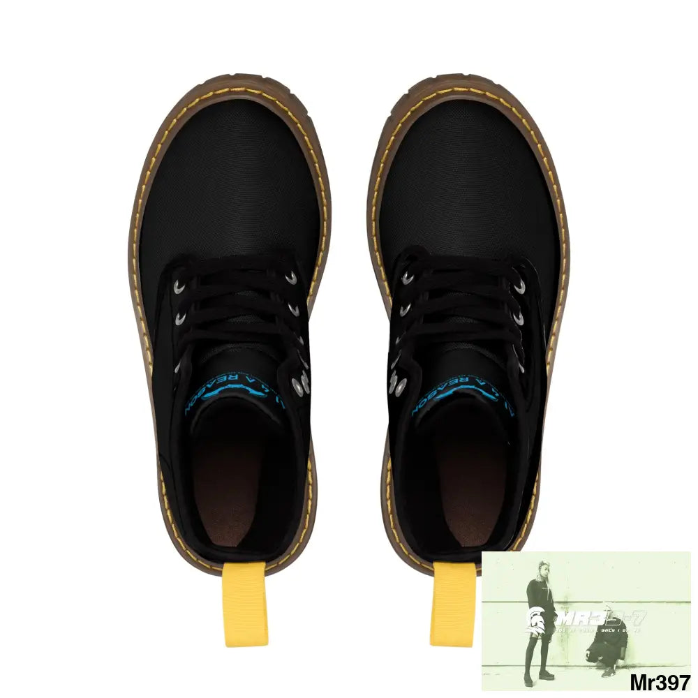 A1 4 A Reason Black Canvas Boots Shoes