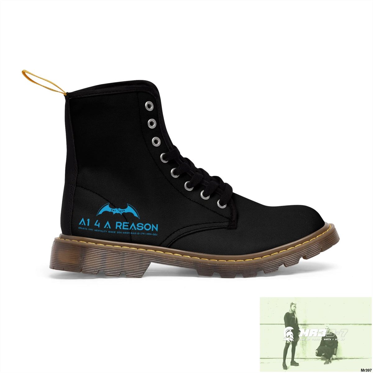 A1 4 A Reason Black Canvas Boots US 7 / Brown sole Shoes