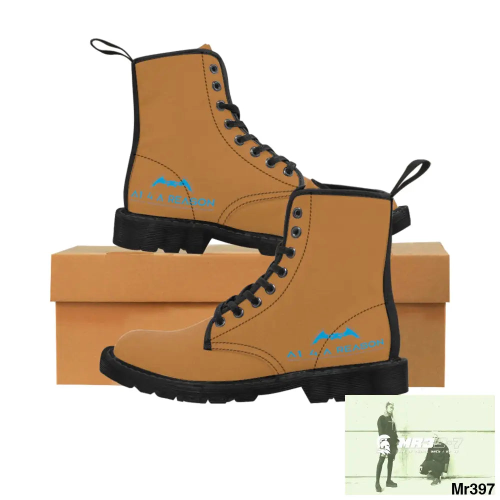 A1 4 A Reason Black Canvas Light Brown Boots Shoes