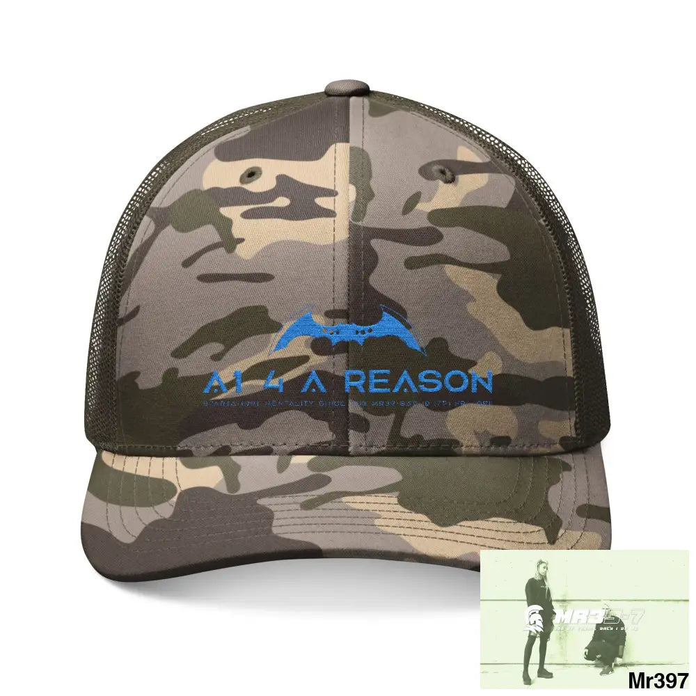 A1 4 A Reason Camouflage Trucker Hat with Embroidery | Military Style Cap Outdoor Adventure Gear Hunting Accessories