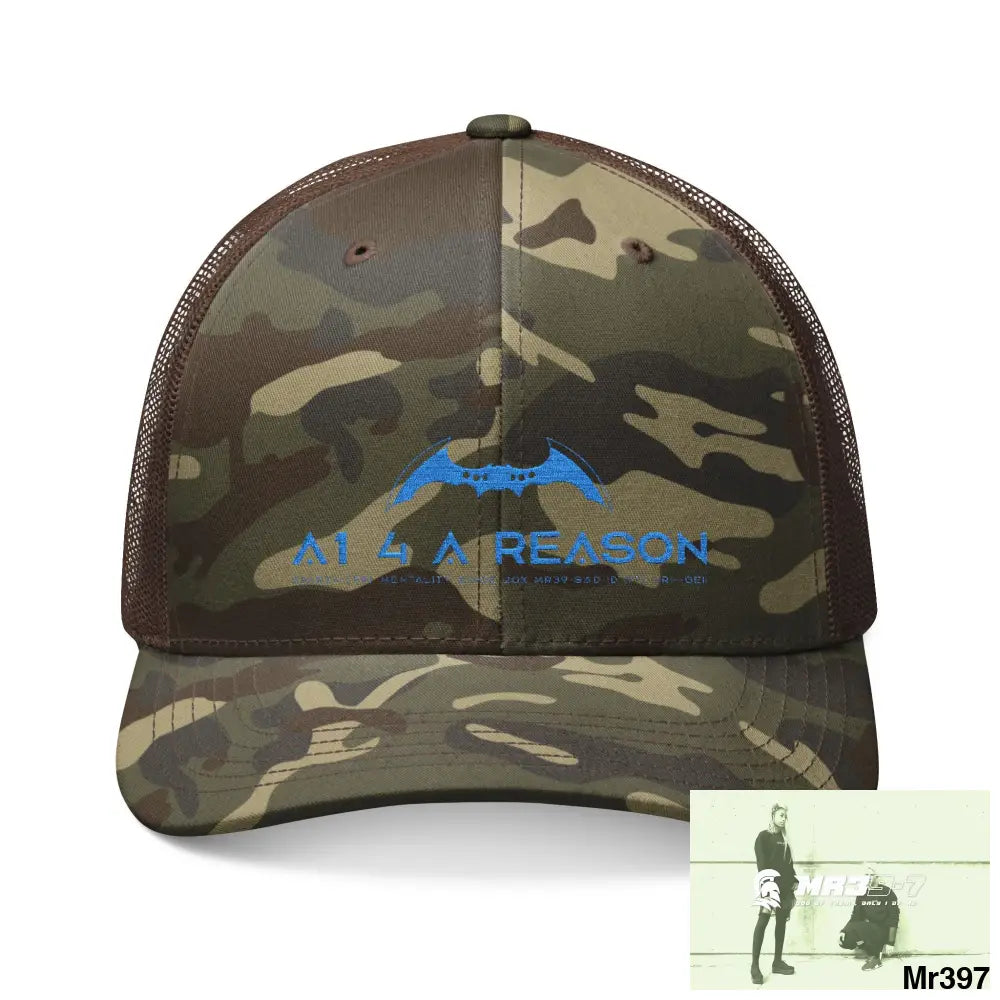 A1 4 A Reason Camouflage Trucker Hat with Embroidery | Military Style Cap Outdoor Adventure Gear Hunting Accessories