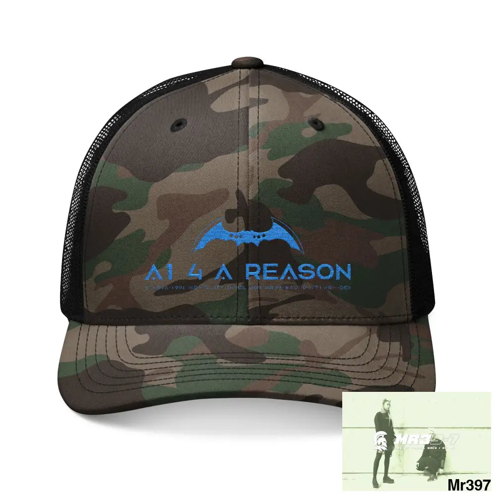 A1 4 A Reason Camouflage Trucker Hat with Embroidery | Military Style Cap Outdoor Adventure Gear Hunting Accessories