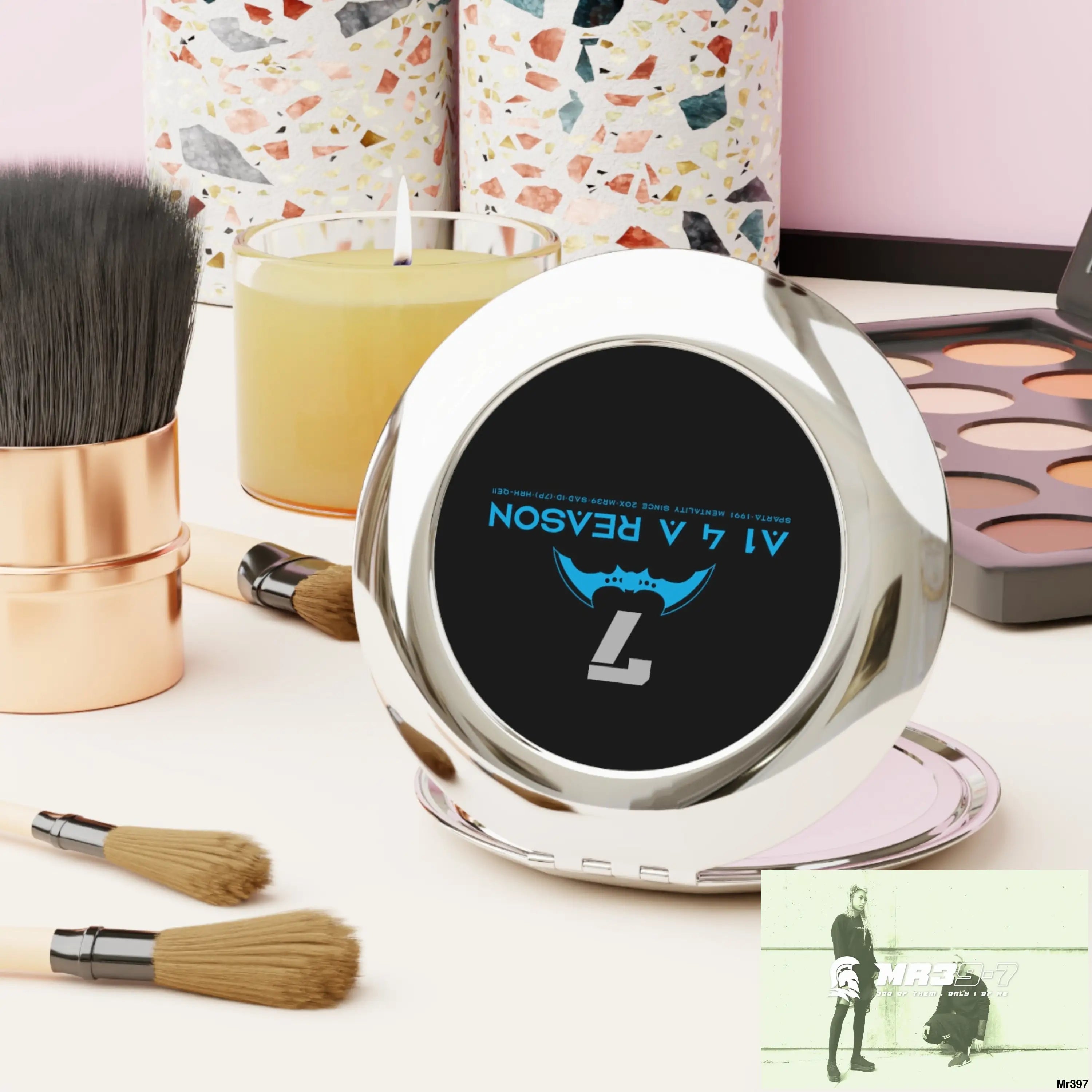 A1 4 A Reason Compact Travel Mirror Silver / Glossy / One size Accessories