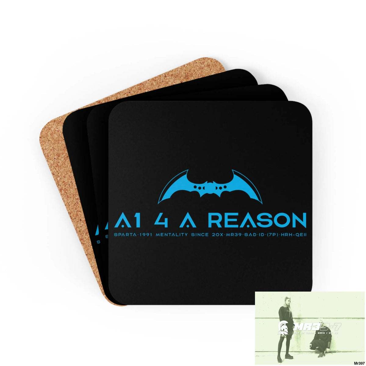 A1 4 A Reason Corkwood Coaster Set Cork / 3.75’’ × 3.75’’ / Square Home Decor