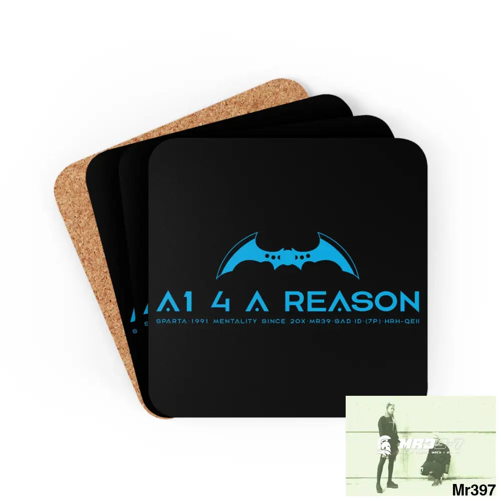 A1 4 A Reason Corkwood Coaster Set Cork / 3.75’’ × 3.75’’ / Square Home Decor