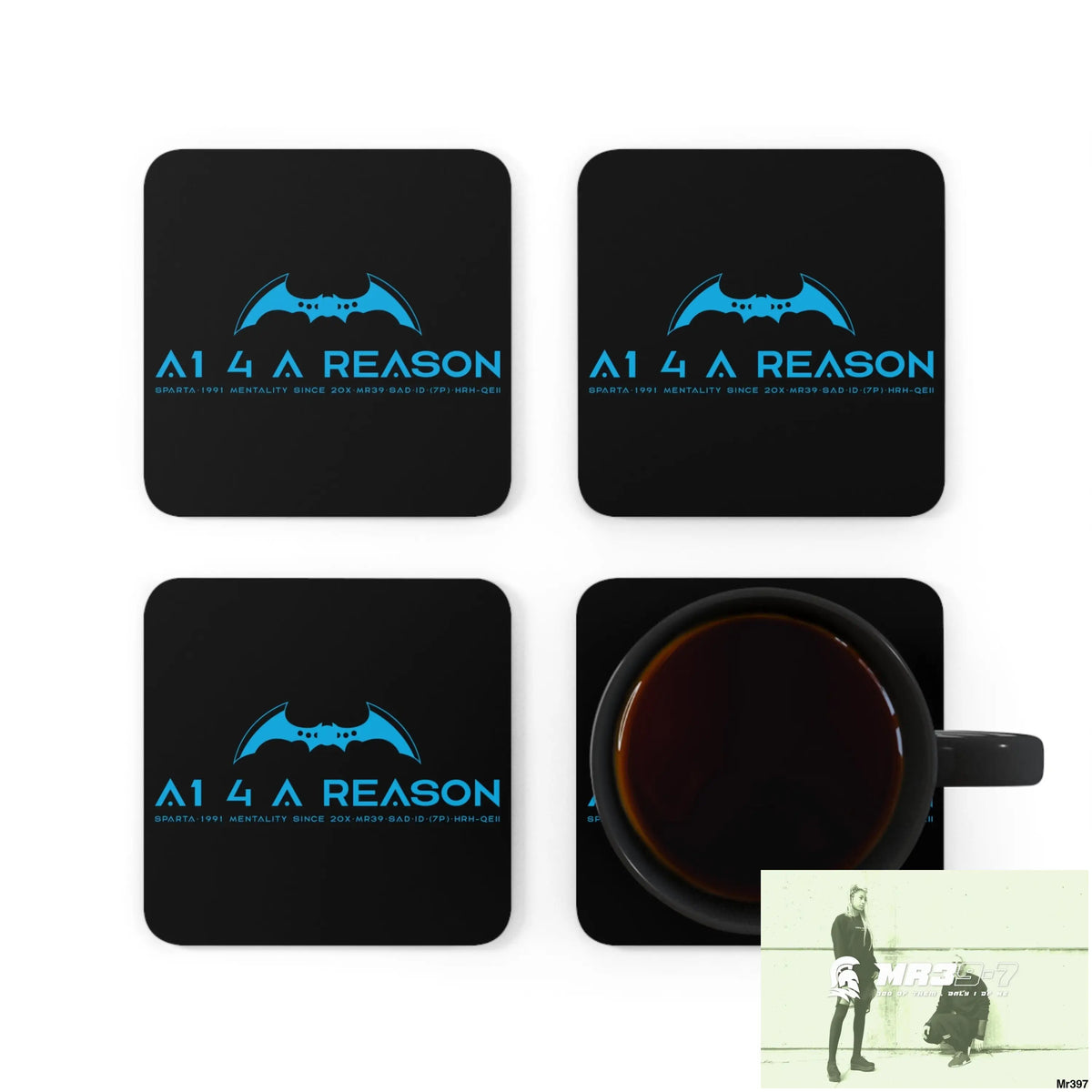 A1 4 A Reason Corkwood Coaster Set Cork / 3.75’’ × 3.75’’ / Square Home Decor