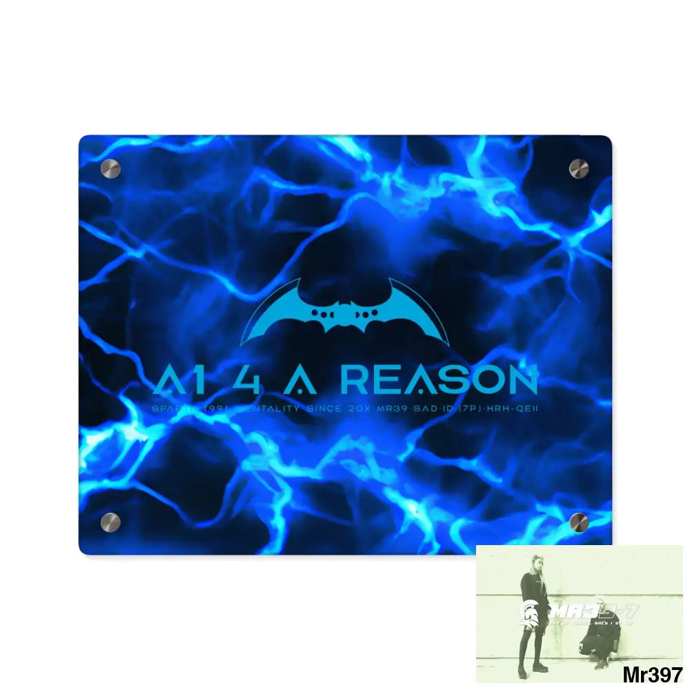 A1 4 A Reason Electric Blue Acrylic Wall Art Panels 14″ x 11″ (Horizontal) / 0.25’’ Home Decor