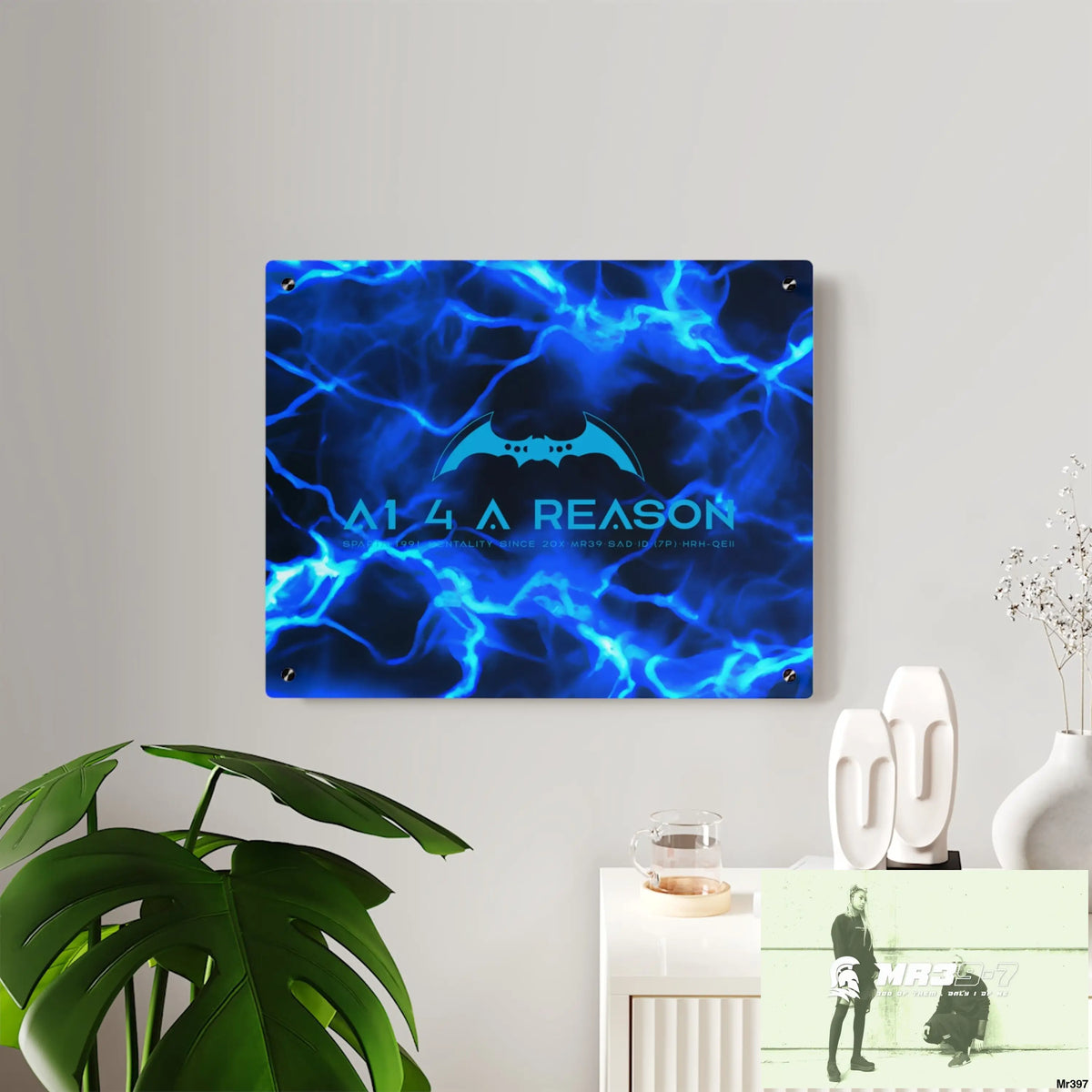 A1 4 A Reason Electric Blue Acrylic Wall Art Panels Home Decor