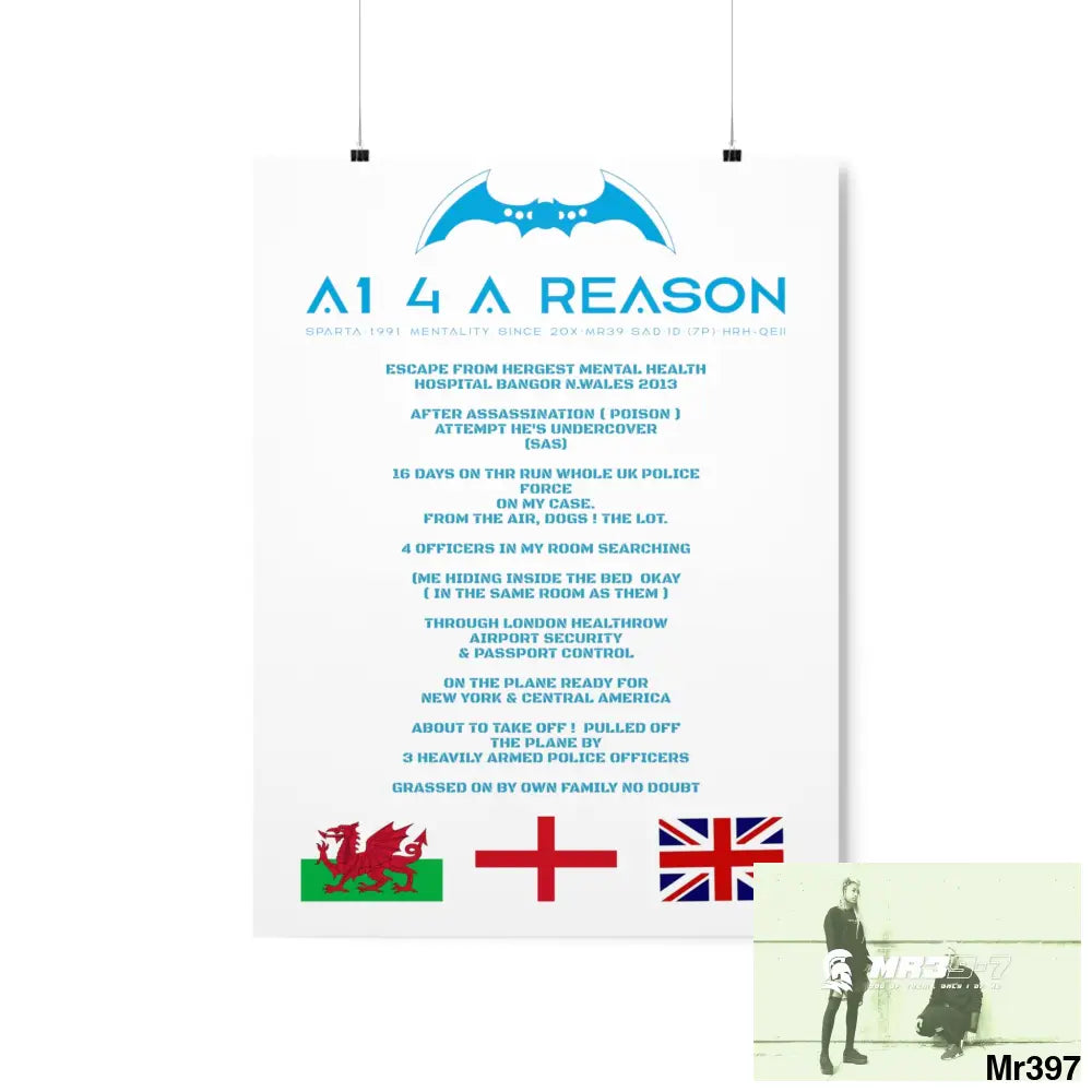 A1 4 A Reason Escape from Hergest MH Hospital 2013 Matte Vertical Posters 18″ x 24″ / Matte Poster