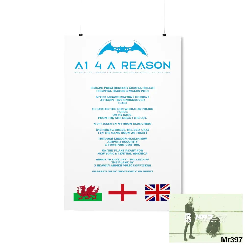 A1 4 A Reason Escape from Hergest MH Hospital 2013 Matte Vertical Posters 20″ x 30″ / Matte Poster