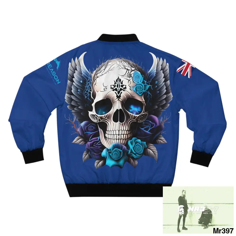 A1 4 A Reason GBR Gothic Skull with Wings and Roses Men’s Bomber Jacket (AOP) All Over Prints
