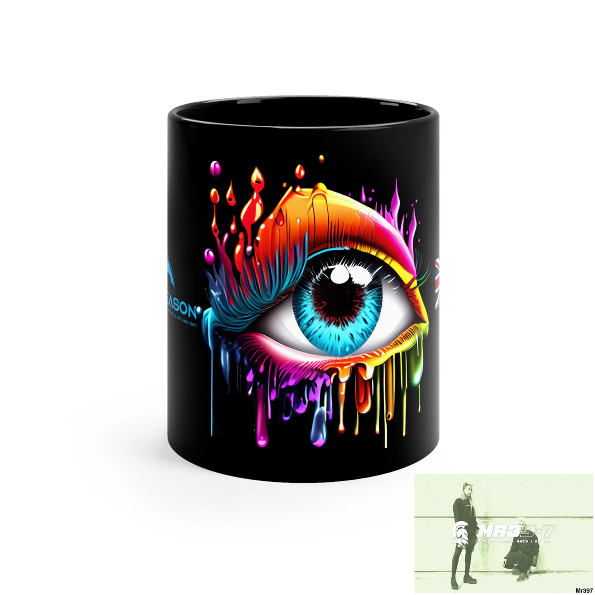 A1 4 A Reason GBR multicoloured dripping eye 11oz Black Mug 11oz Mug