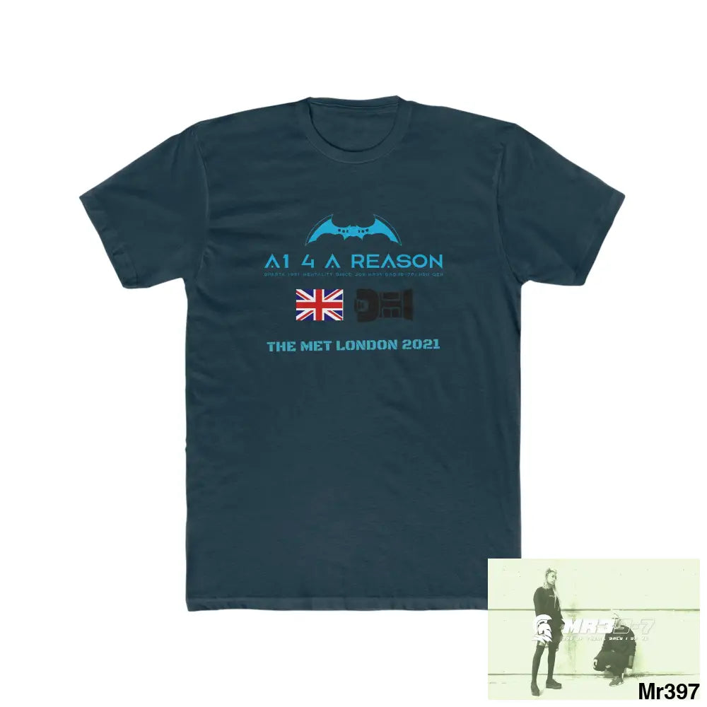 A1 4 A Reason One flew over the redwoods centre - Men’s Cotton Crew Tee Solid Midnight Navy / XS T-Shirt