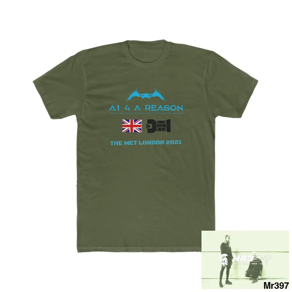 A1 4 A Reason One flew over the redwoods centre - Men’s Cotton Crew Tee Solid Military Green / XS T-Shirt