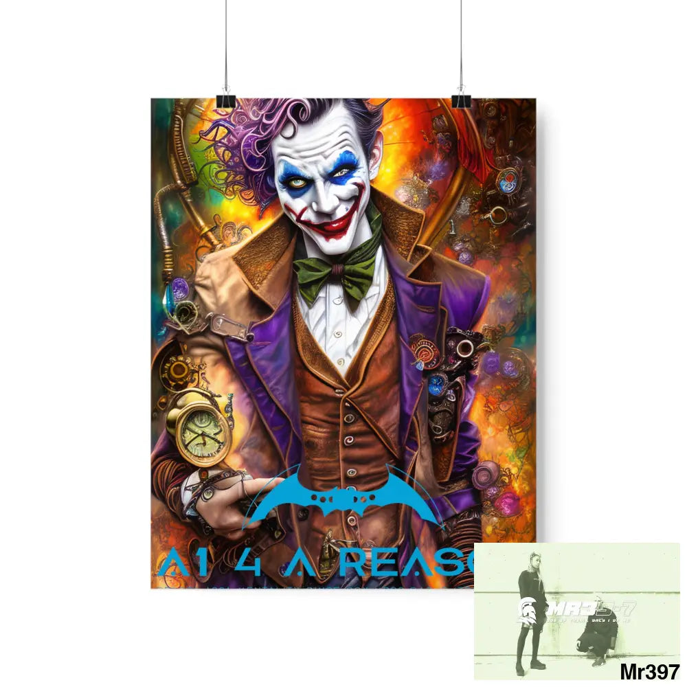 A1.4 A Reason Steampunk Joker Hearts Tribal Fractal Matte Vertical Posters 11″ x 14″ / Matte Poster