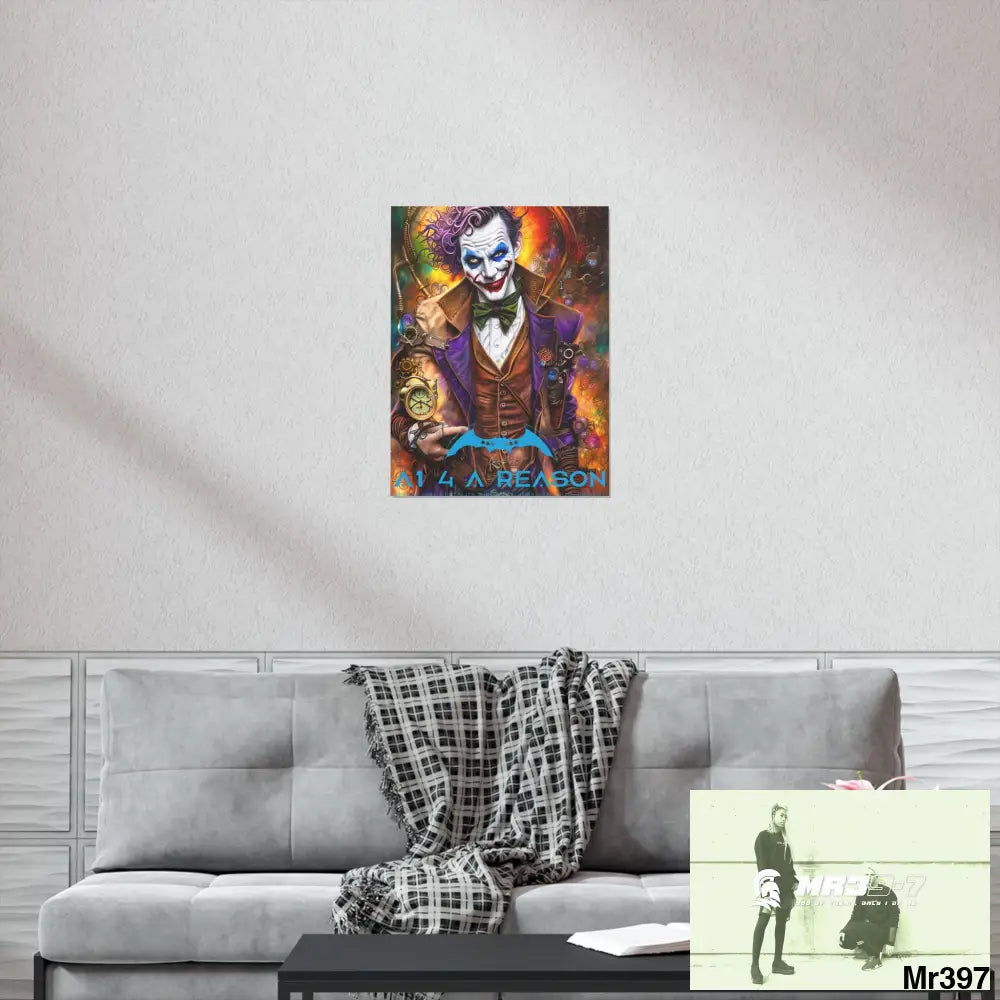 A1.4 A Reason Steampunk Joker Hearts Tribal Fractal Matte Vertical Posters Poster