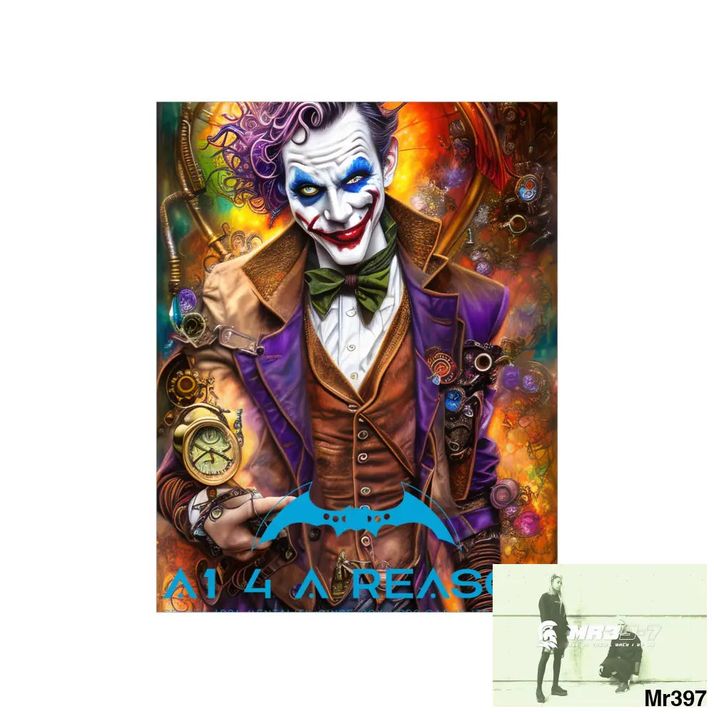 A1.4 A Reason Steampunk Joker Hearts Tribal Fractal Matte Vertical Posters Poster