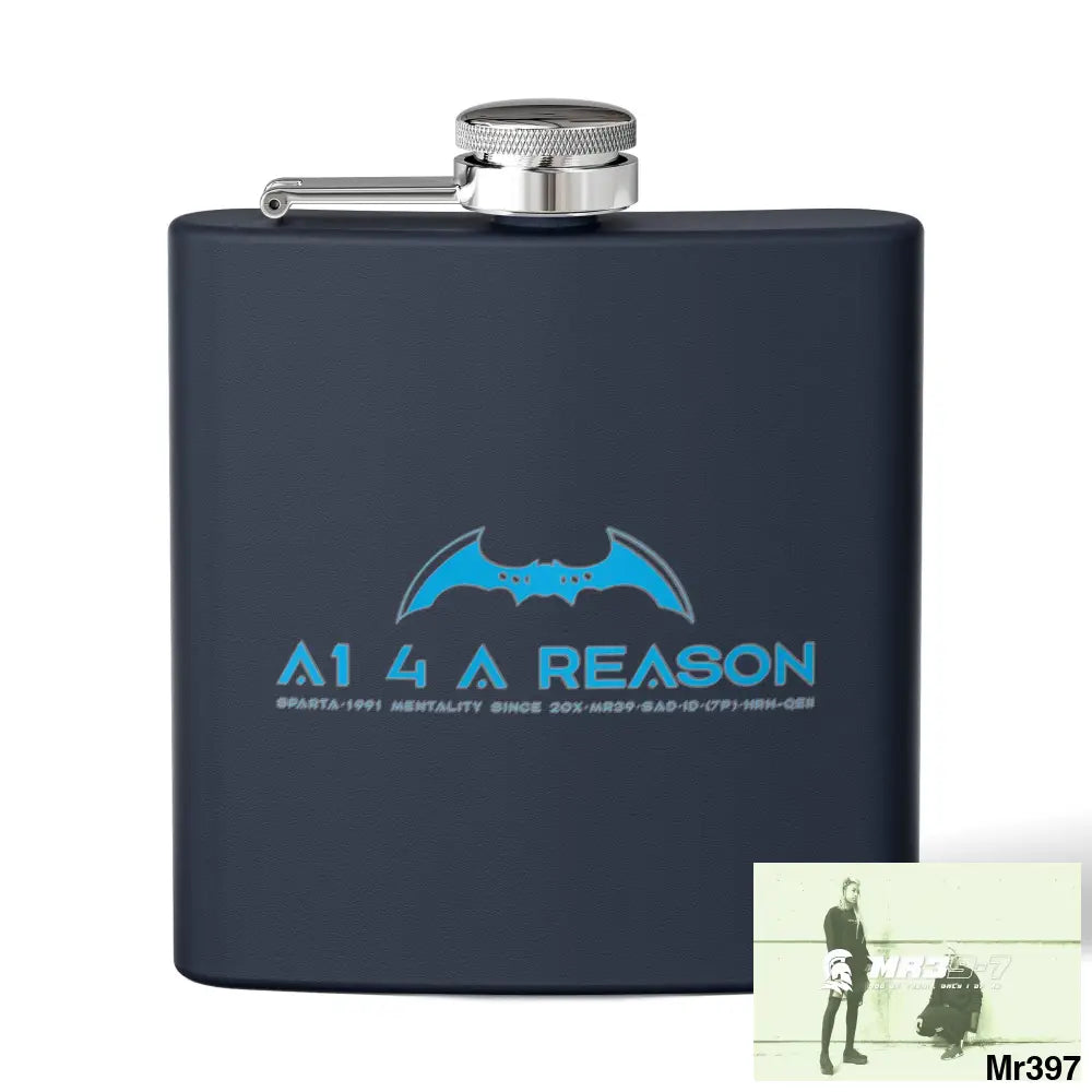 A1 4 A Reason Stylish Stainless Steel Flask for Tea/ Coffee Lovers - 6oz Personalized Gift 6oz / Navy Mug