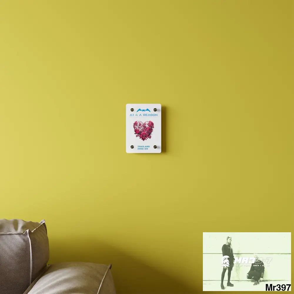 A1 4 A Reason Thailand 2001--09 Heart Made of Pink Roses Beautiful Floral Acrylic Wall Art Panels Home Decor