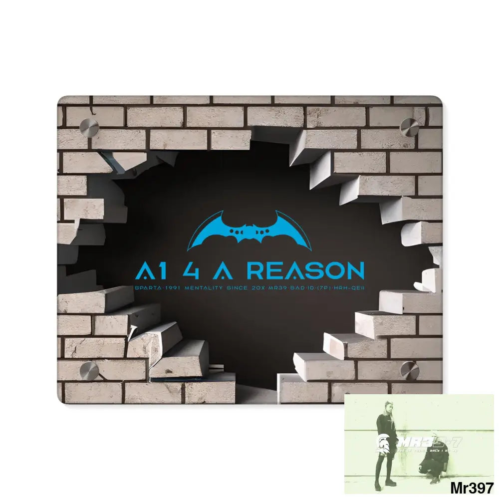 A1 4 A Reason Through the 3D Cracked Brick Wall Graphic Acrylic Wall Art Panels 10″ x 8″ (Horizontal) / 0.25’’ Home