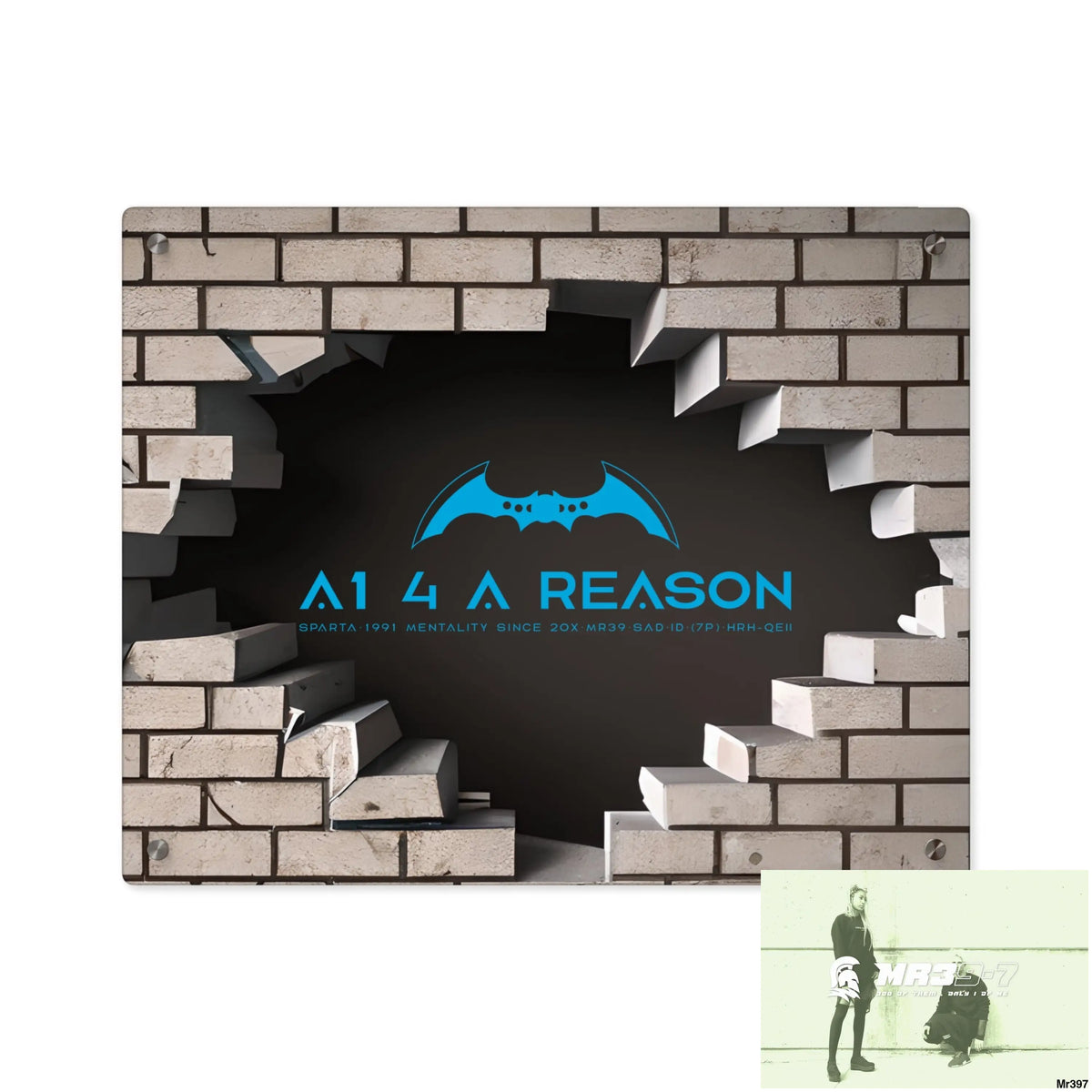 A1 4 A Reason Through the 3D Cracked Brick Wall Graphic Acrylic Wall Art Panels 20″ x 16″ (Horizontal) / 0.25’’ Home